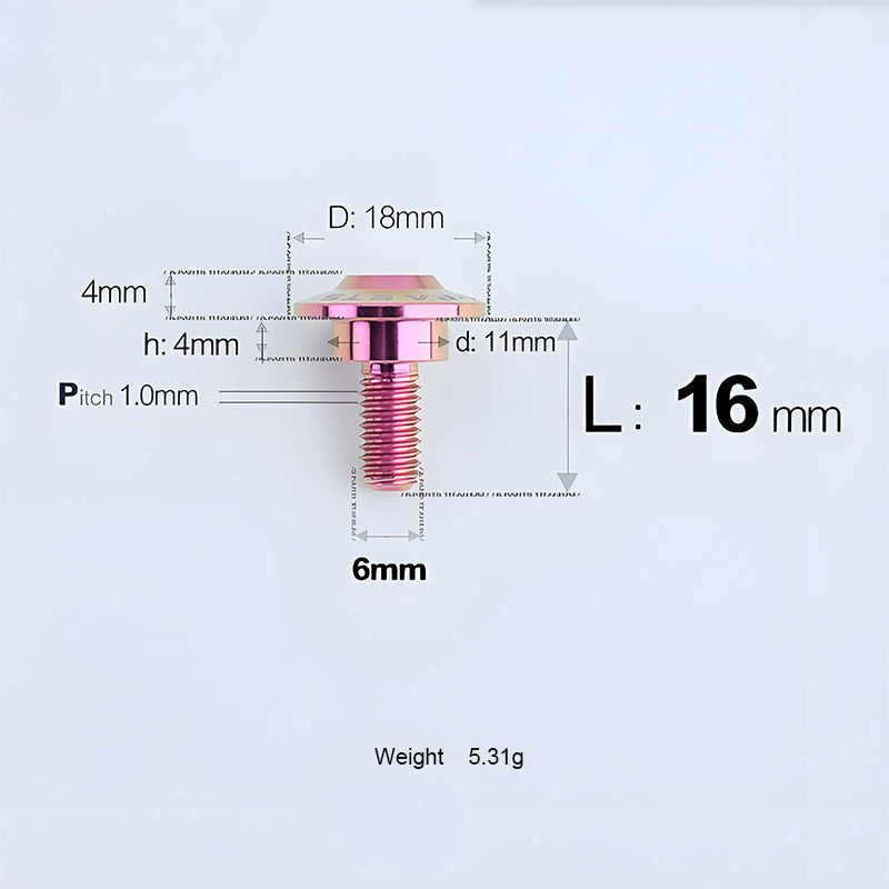 M6x11-45mm Titanium Shoulder Bolts for Motorcycle -  Purple