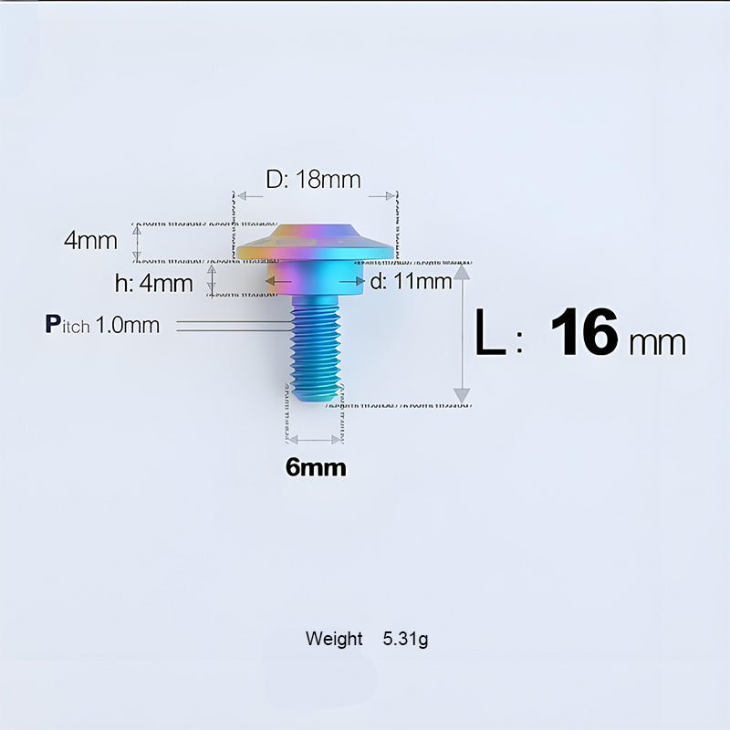 Grade 5 Titanium M6 Shoulder Bolts for Motorcycles & E-Bikes | Candy Color | Multiple Lengths