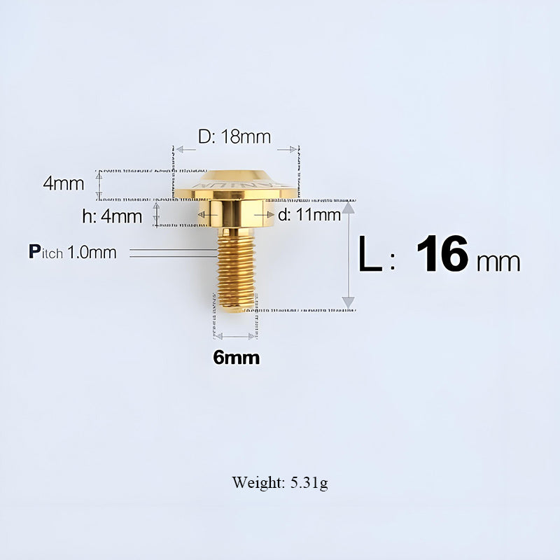 M6x11-45mm Gold Titanium Shoulder Bolts for Motorcycle