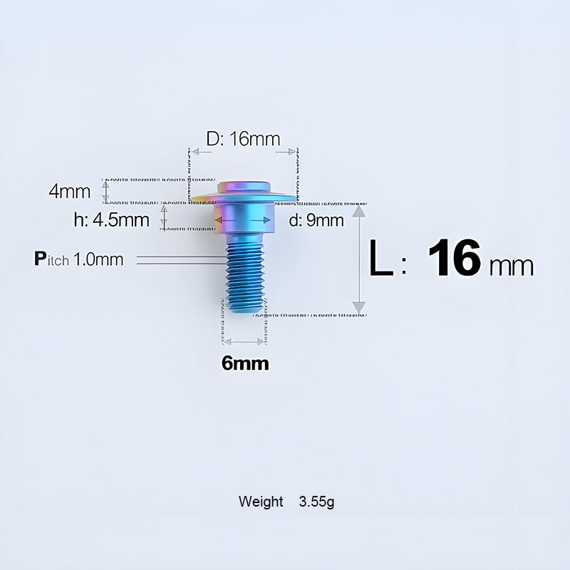 Grade 5 Titanium M6 Shoulder Bolts for Motorcycles & E-Bikes | Candy Color | Multiple Lengths