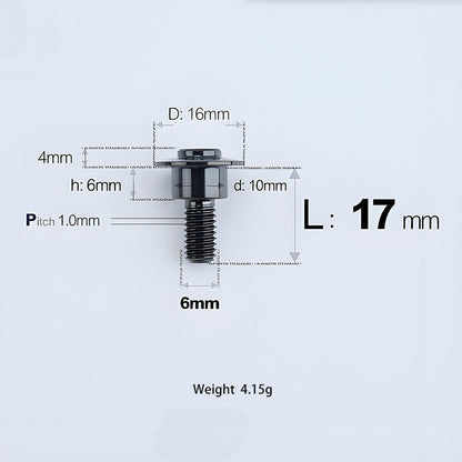 M6x11-45mm Titanium Shoulder Bolts for Motorcycle -  Black