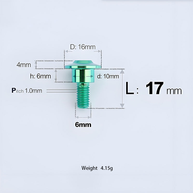 M6x11-45mm Titanium Shoulder Bolts for Motorcycle -  Green
