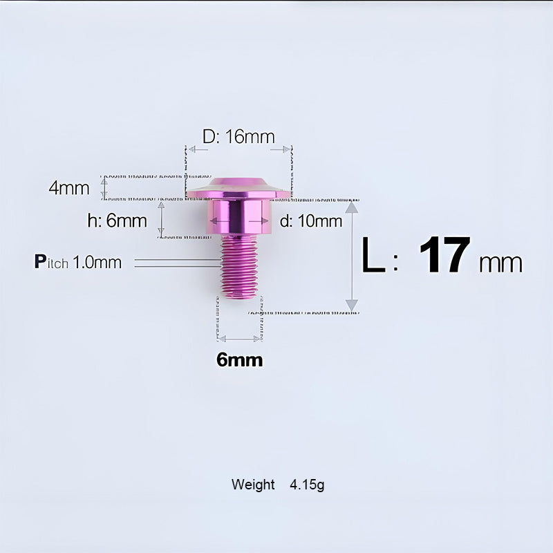 M6x11-45mm Titanium Shoulder Bolts for Motorcycle -  Purple