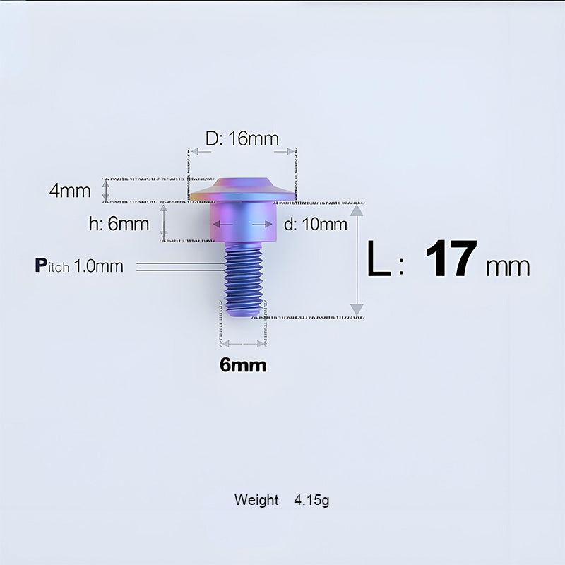 Grade 5 Titanium M6 Shoulder Bolts for Motorcycles & E-Bikes | Candy Color | Multiple Lengths