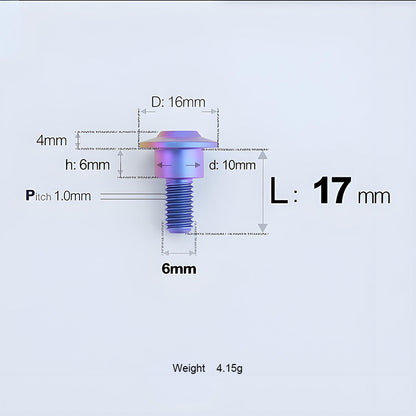 Grade 5 Titanium M6 Shoulder Bolts for Motorcycles & E-Bikes | Candy Color | Multiple Lengths