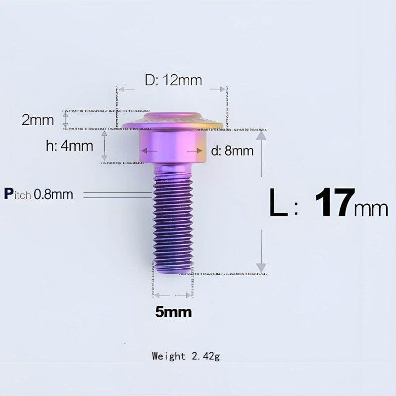 M5x10-36.5mm Titanium Shoulder Bolts for Motorcycle - Candy