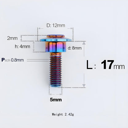 M5x10-36.5mm Titanium Shoulder Bolts for Motorcycle - Blue