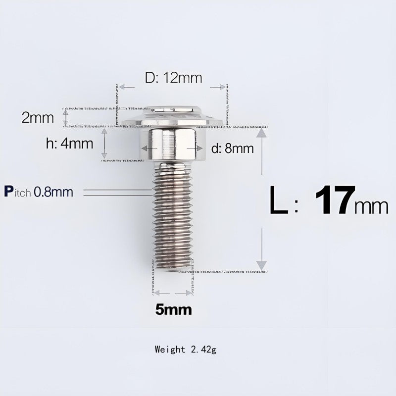 M5x10-36.5mm Titanium Shoulder Bolts for Motorcycle - TI