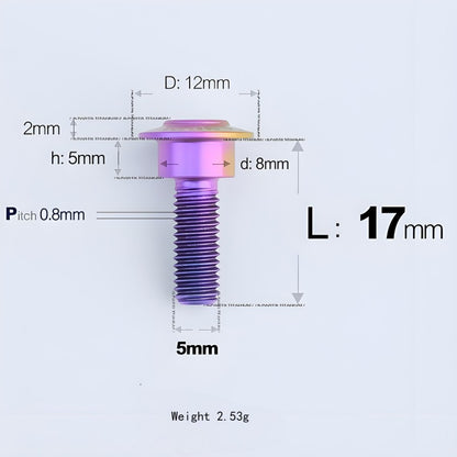 M5x10-36.5mm Titanium Shoulder Bolts for Motorcycle - Candy