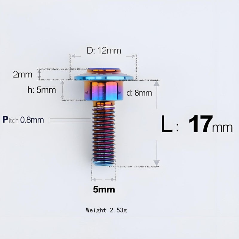 M5x10-36.5mm Titanium Shoulder Bolts for Motorcycle - Blue