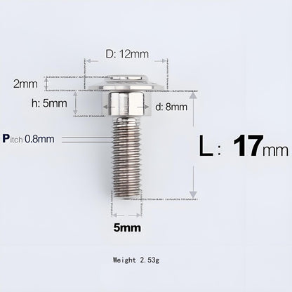 M5x10-36.5mm Titanium Shoulder Bolts for Motorcycle - TI