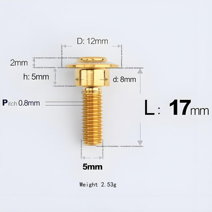 M5x10-36.5mm Titanium Shoulder Bolts for Motorcycle - Gold