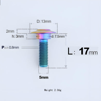 M5x10-36.5mm Titanium Shoulder Bolts for Motorcycle - Candy