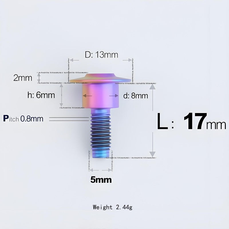 M5x10-36.5mm Titanium Shoulder Bolts for Motorcycle - Candy