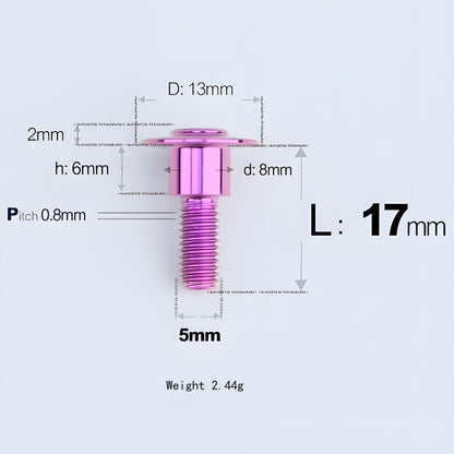 M5x10-36.5mm Titanium Shoulder Bolts for Motorcycle - Purple