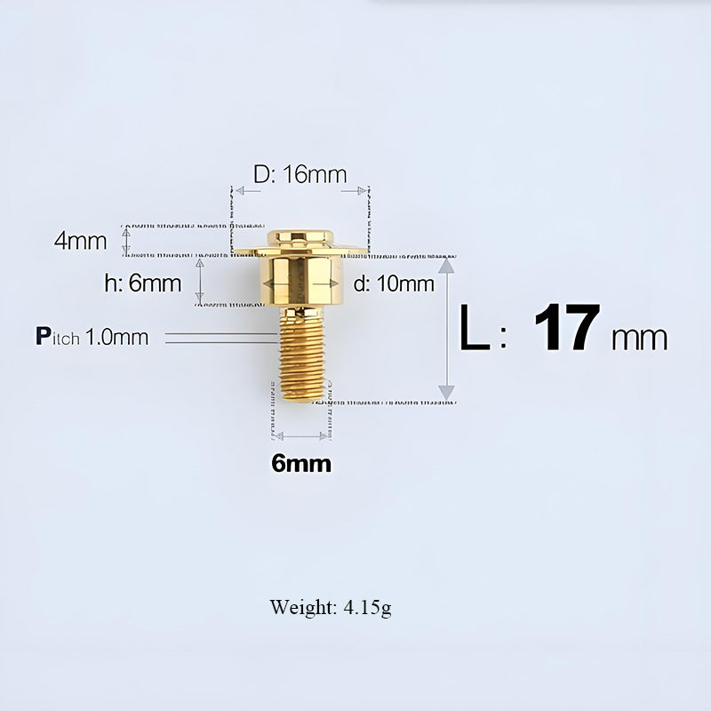 M6x11-45mm Gold Titanium Shoulder Bolts for Motorcycle