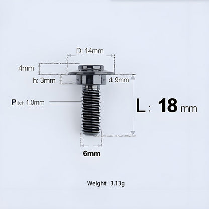 M6x11-45mm Titanium Shoulder Bolts for Motorcycle -  Black