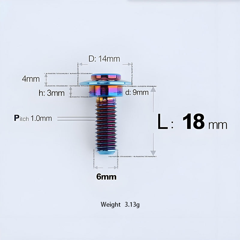 M6x11-45mm Titanium Shoulder Bolts for Motorcycle -  Blue