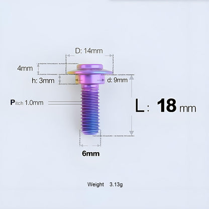 Grade 5 Titanium M6 Shoulder Bolts for Motorcycles & E-Bikes | Candy Color | Multiple Lengths