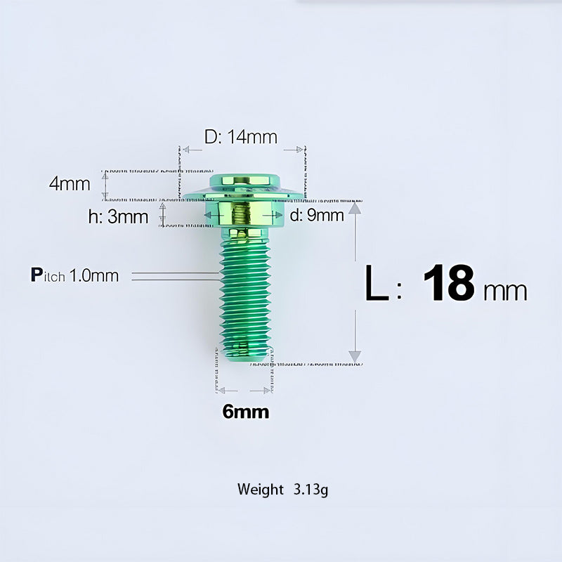 M6x11-45mm Titanium Shoulder Bolts for Motorcycle -  Green