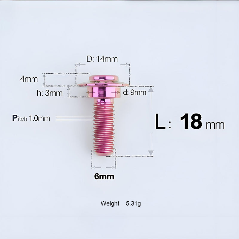 M6x11-45mm Titanium Shoulder Bolts for Motorcycle -  Purple
