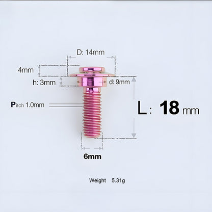 M6x11-45mm Titanium Shoulder Bolts for Motorcycle -  Purple