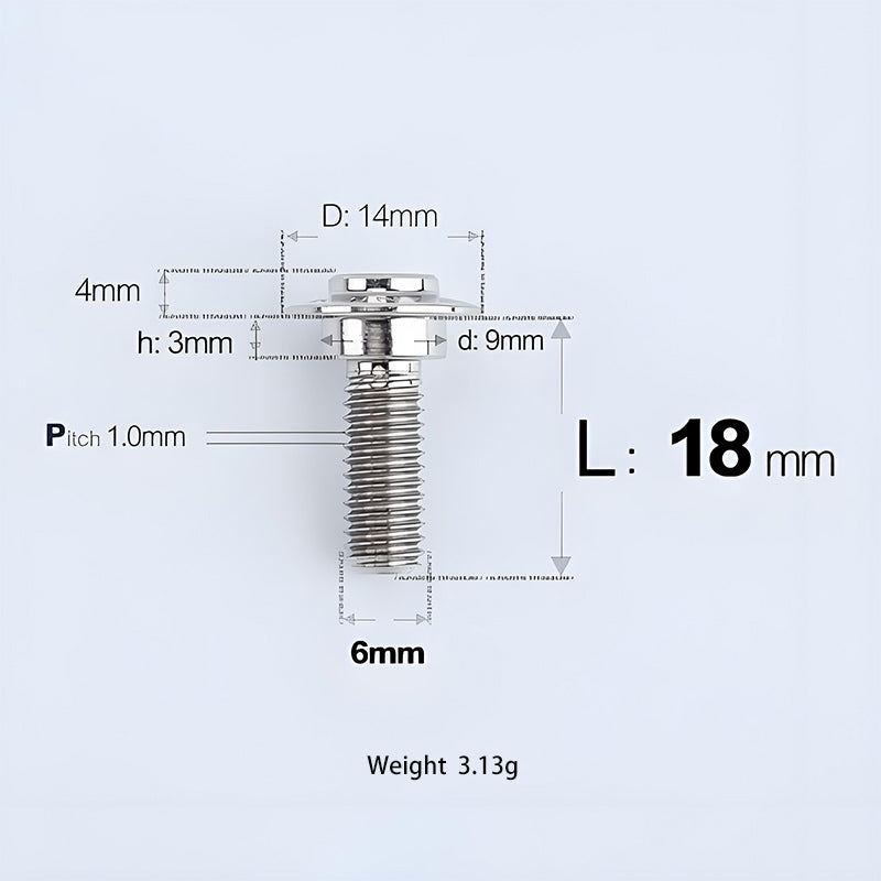 M6x11-45mm Titanium Shoulder Bolts for Motorcycle -  TI