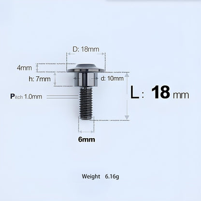 M6x11-45mm Titanium Shoulder Bolts for Motorcycle -  Black