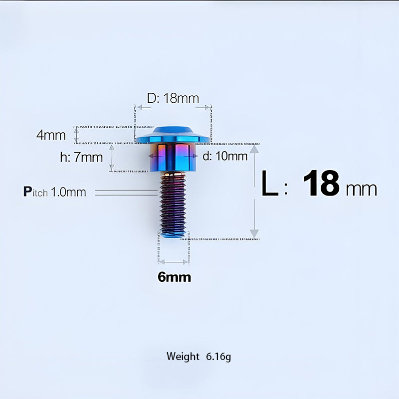 M6x11-45mm Titanium Shoulder Bolts for Motorcycle -  Blue
