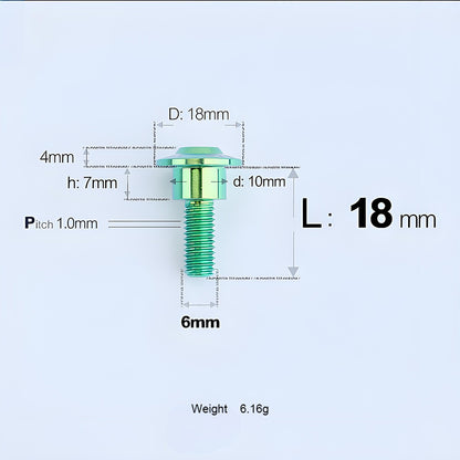M6x11-45mm Titanium Shoulder Bolts for Motorcycle -  Green