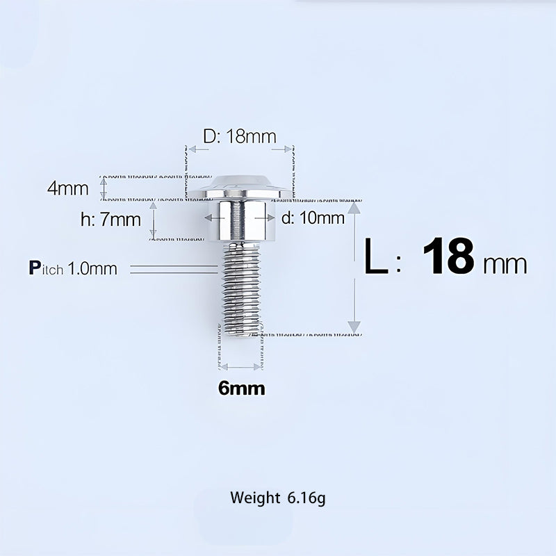 M6x11-45mm Titanium Shoulder Bolts for Motorcycle -  TI