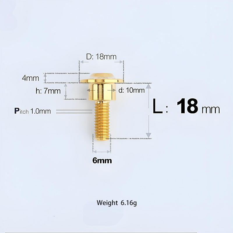 M6x11-45mm Gold Titanium Shoulder Bolts for Motorcycle