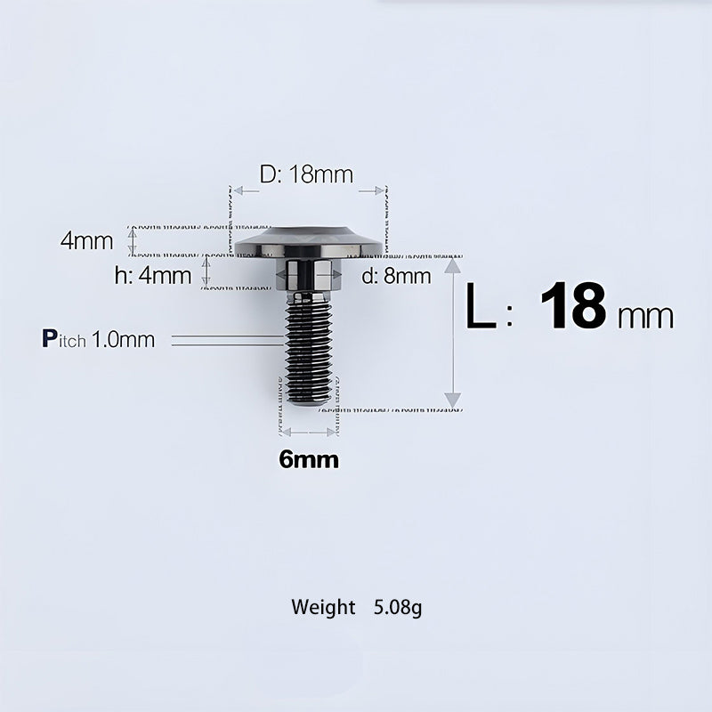 M6x11-45mm Titanium Shoulder Bolts for Motorcycle -  Black