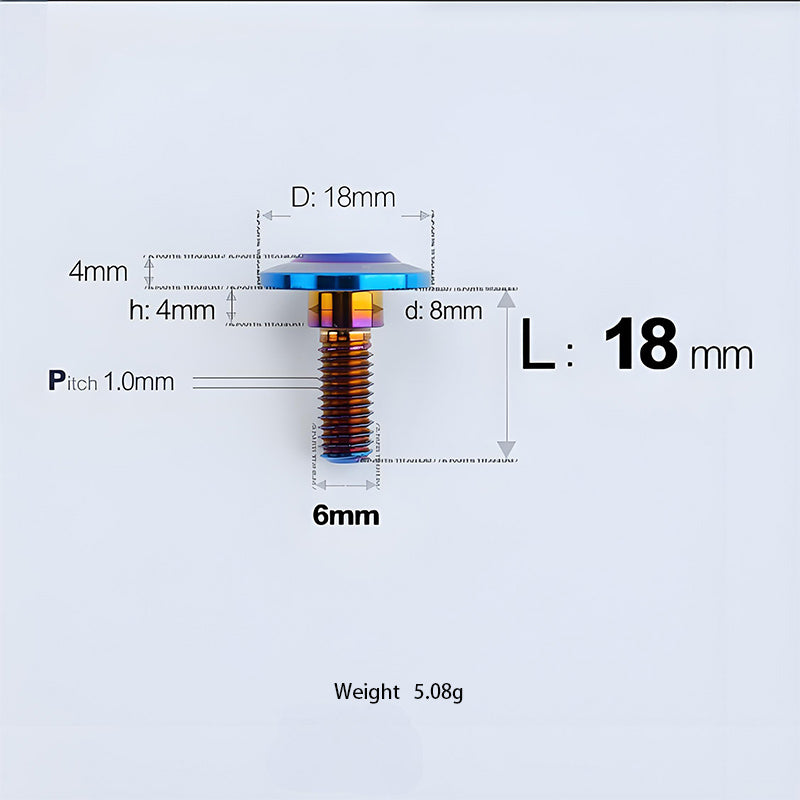 M6x11-45mm Titanium Shoulder Bolts for Motorcycle -  Blue