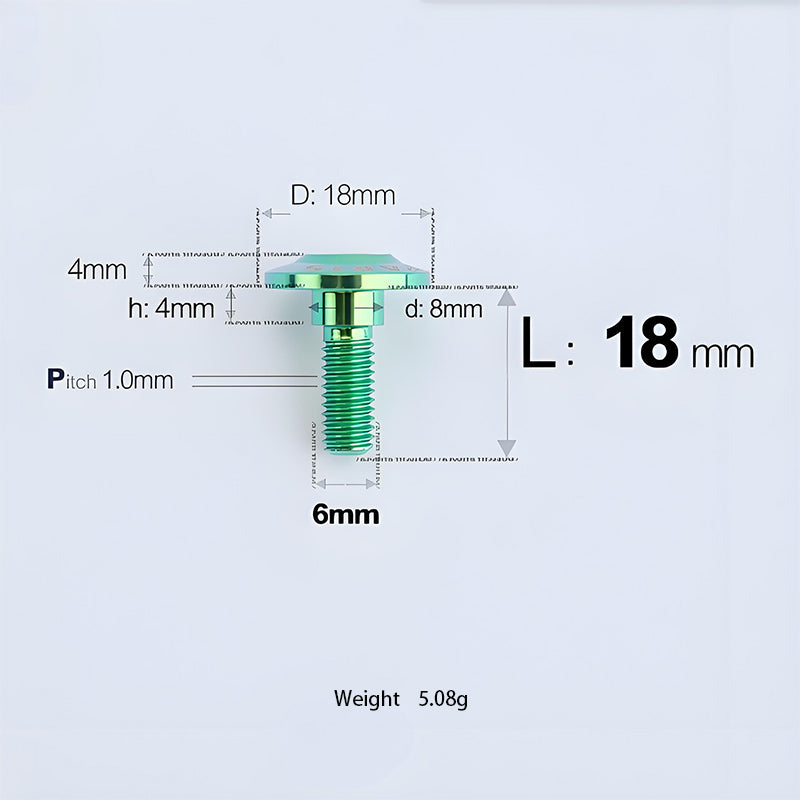 M6x11-45mm Titanium Shoulder Bolts for Motorcycle -  Green