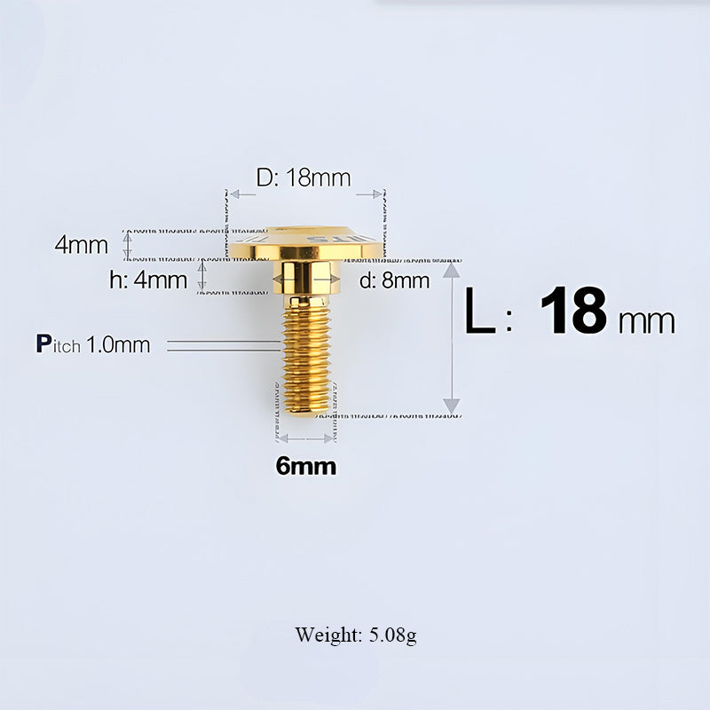 M6x11-45mm Gold Titanium Shoulder Bolts for Motorcycle