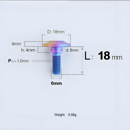 Grade 5 Titanium M6 Shoulder Bolts for Motorcycles & E-Bikes | Candy Color | Multiple Lengths