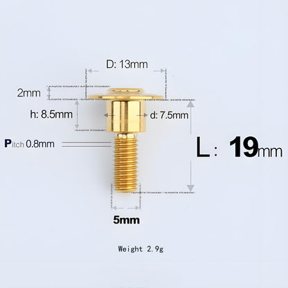 M5x10-36.5mm Titanium Shoulder Bolts for Motorcycle - Gold