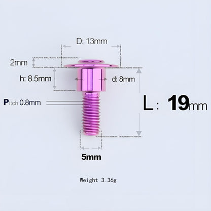 M5x10-36.5mm Titanium Shoulder Bolts for Motorcycle - Purple
