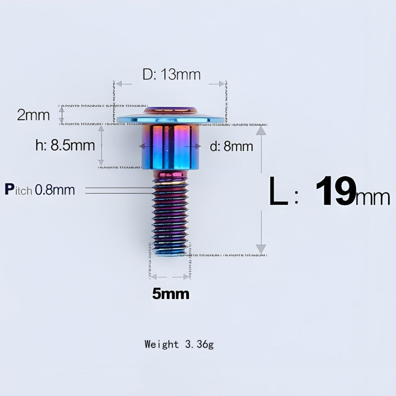 M5x10-36.5mm Titanium Shoulder Bolts for Motorcycle - Blue
