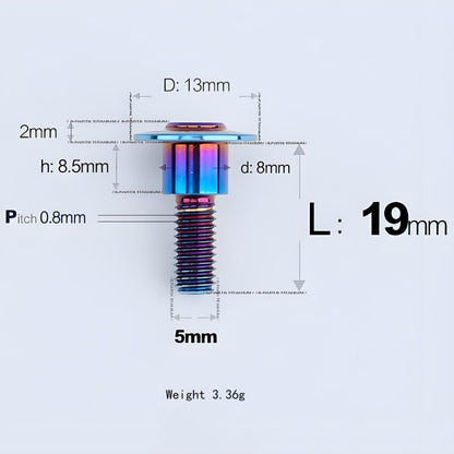 M5x10-36.5mm Titanium Shoulder Bolts for Motorcycle - Blue