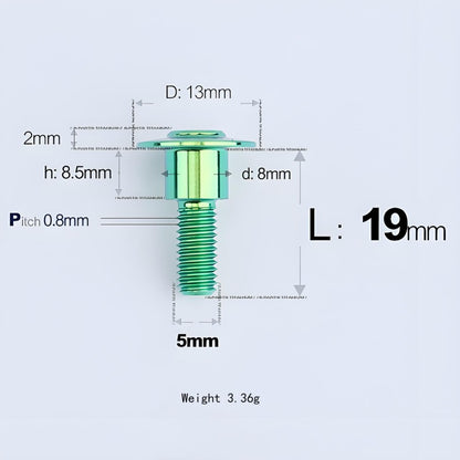 M5x10-36.5mm Titanium Shoulder Bolts for Motorcycle - Green