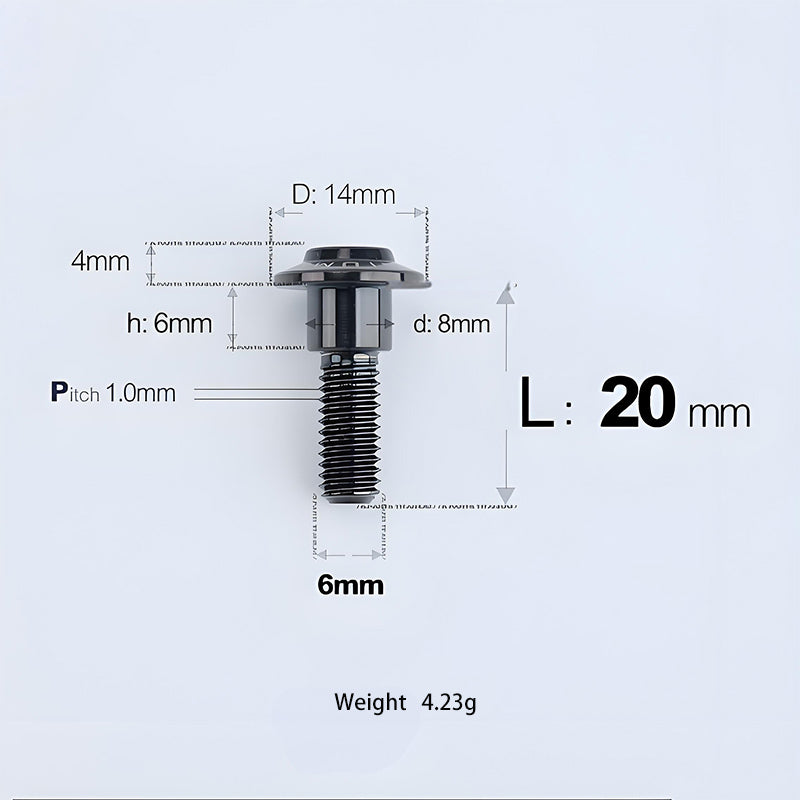 M6x11-45mm Titanium Shoulder Bolts for Motorcycle -  Black