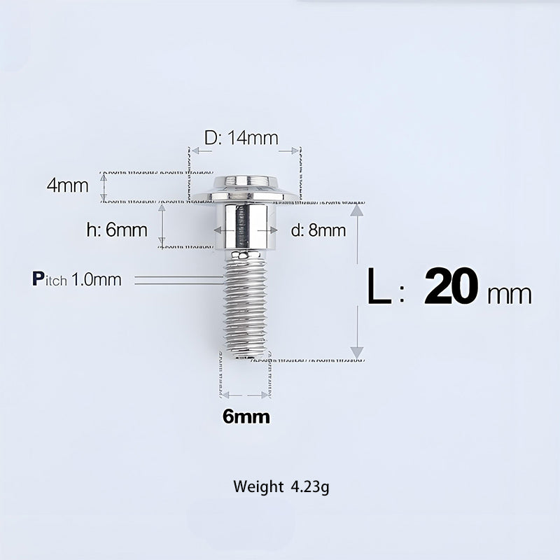 M6x11-45mm Titanium Shoulder Bolts for Motorcycle -  TI