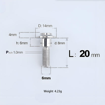M6x11-45mm Titanium Shoulder Bolts for Motorcycle -  TI