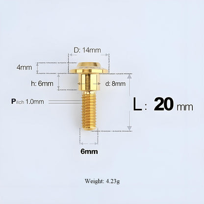 M6x11-45mm Gold Titanium Shoulder Bolts for Motorcycle