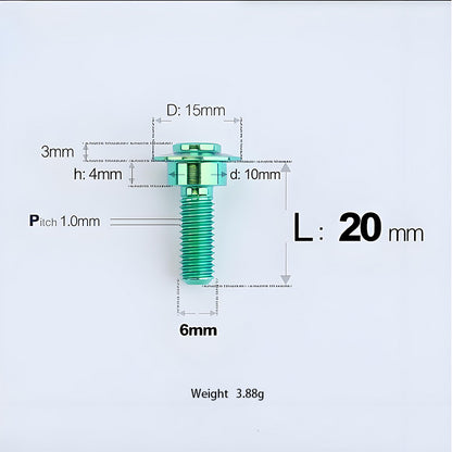 M6x11-45mm Titanium Shoulder Bolts for Motorcycle -  Green