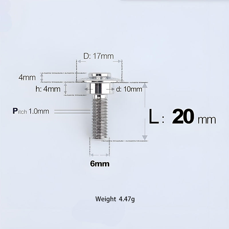 M6x11-45mm Titanium Shoulder Bolts for Motorcycle -  TI