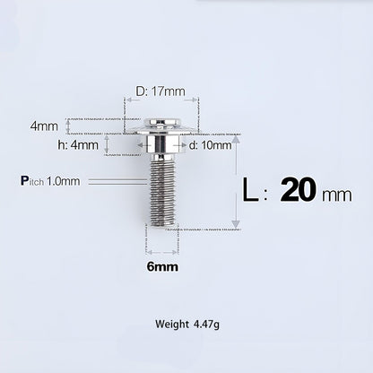 M6x11-45mm Titanium Shoulder Bolts for Motorcycle -  TI