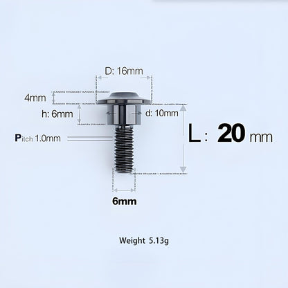 M6x11-45mm Titanium Shoulder Bolts for Motorcycle -  Black